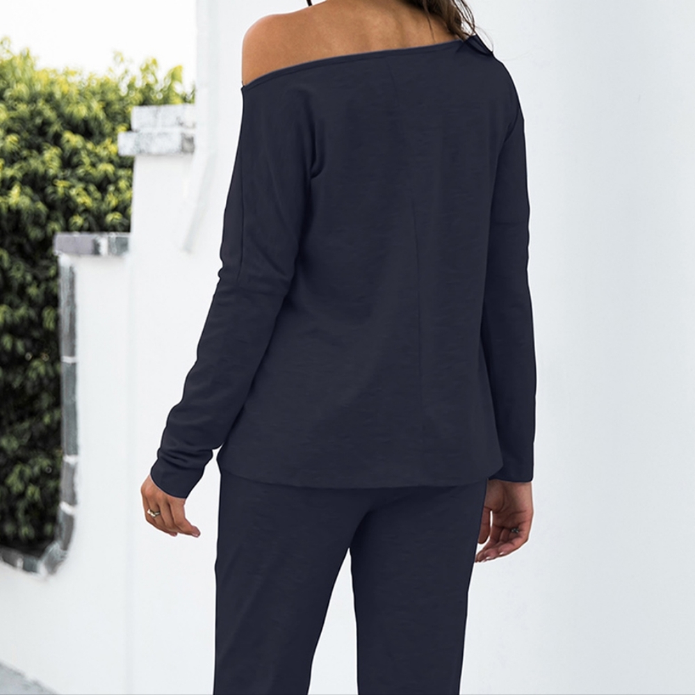 Navy Long Sleeve T-Shirt and Pants Set - Picture 5 of 10